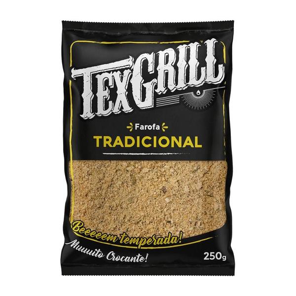 Acompanhamento de Churrasco Farofa Pronta Tradicional Texgrill Pacote 250g Imagem de Acompanhamento de Churrasco Farofa Pronta Tradicional Texgrill Pacote 250g