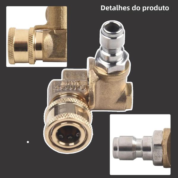 Acoplador Giratório de Latão com Conexão Rápida para Lavadoras de Pressão Imagem de Acoplador Giratório de Latão com Conexão Rápida para Lavadoras de Pressão
