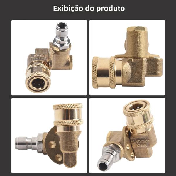 Acoplador Giratório de Latão com Conexão Rápida para Lavadoras de Pressão Imagem de Acoplador Giratório de Latão com Conexão Rápida para Lavadoras de Pressão