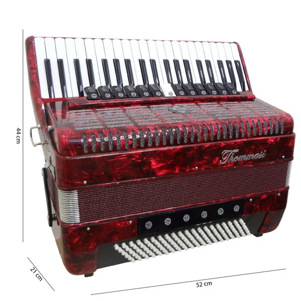 Imagem de Acordeon 120 Baixos 41 Teclas TA 12020 Vermelho Thommasi