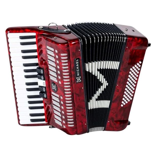 Imagem de Acordeon 60 Baixos Michael ACM6005N PRD Vermelho Perolado