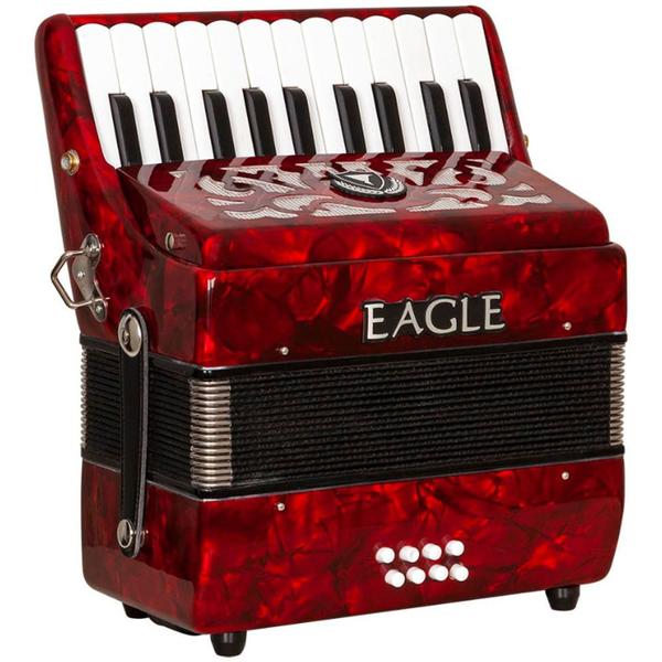 Imagem de Acordeon Eagle 8 Baixos 22 Teclas EGA 8 PRD Vermelho C/ Case