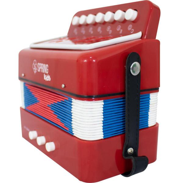 Imagem de Acordeon Infantil Mini Sanfona Spring Kids Spk-73Vm Vermelho