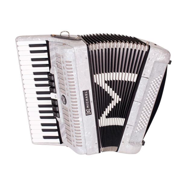 Imagem de Acordeon michael 80bx acm8007 7/2 37 7 registros pwh branco perola