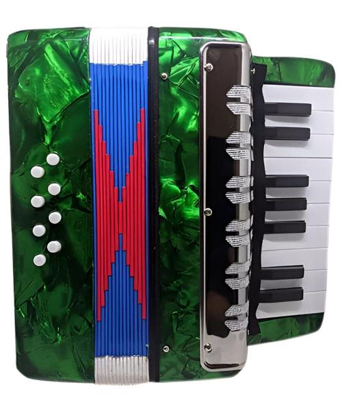 Imagem de Acordeon Sanfona Infantil Semi Profissional 8 Baixos Verde