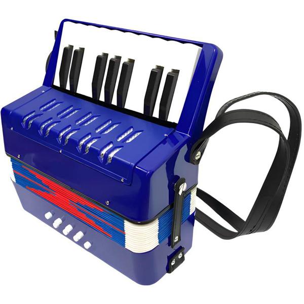 Imagem de Acordeon Sanfona Instrumento Infantil Azul Semi Profissional