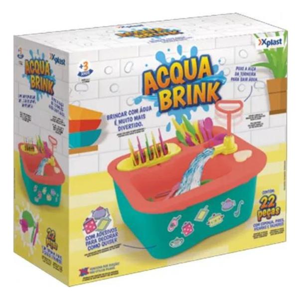 Imagem de Acqua Brink Pia Cozinha Louças Homeplay XPlast Home Play Brinquedo para Meninas 8000