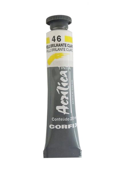 Imagem de Acrilica Corfix 46 Amarelo Brilho Claro 20ml