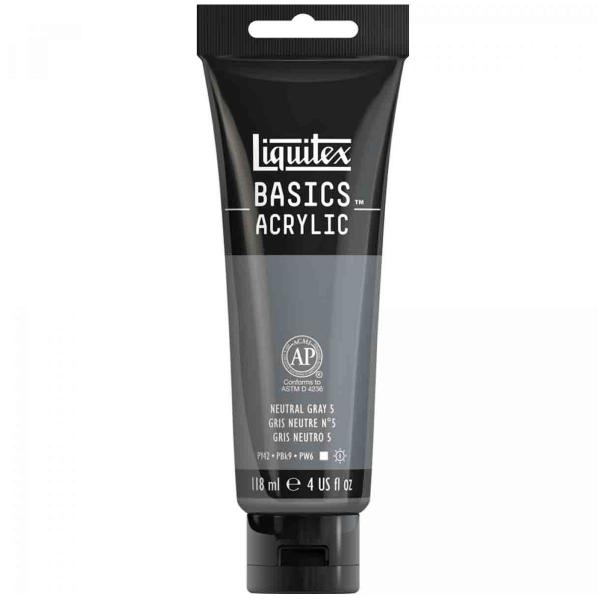 Imagem de Acrilica Liquitex Basics 118ml 599 Neutral Gray 5