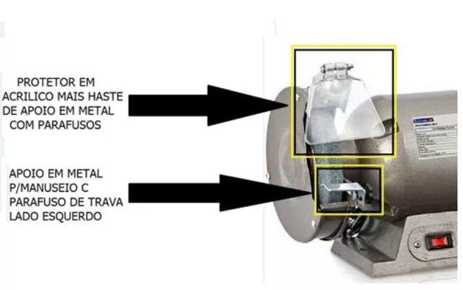 Imagem de Acrílico Visual C/ Suporte Unitário D Moto Esmeril Protetor