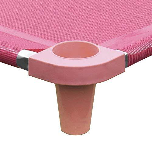 Imagem de Acrimet Premium Empilhável Cama de Nap (Tubos de Aço Inoxidável) (Cama Rosa - Pés Rosa) (1 Unidade)