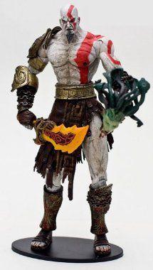 Imagem de Action figure god of war kratos medusa head boneco articulado 18cm