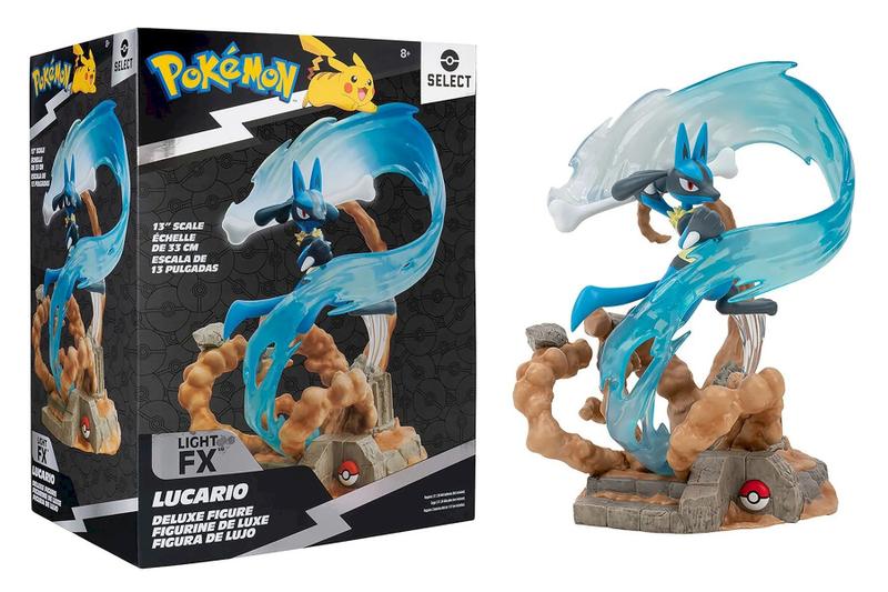 Imagem de Action Figure Lucario Deluxe Light FX - 33cm c/ Luz - Pokémon Select - Jazwares