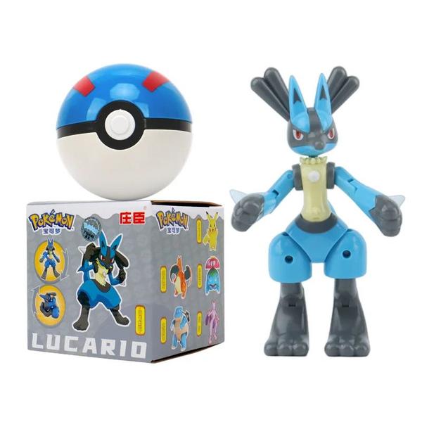 Imagem de Action figure pokemon articulado dentro da pokebola boneco