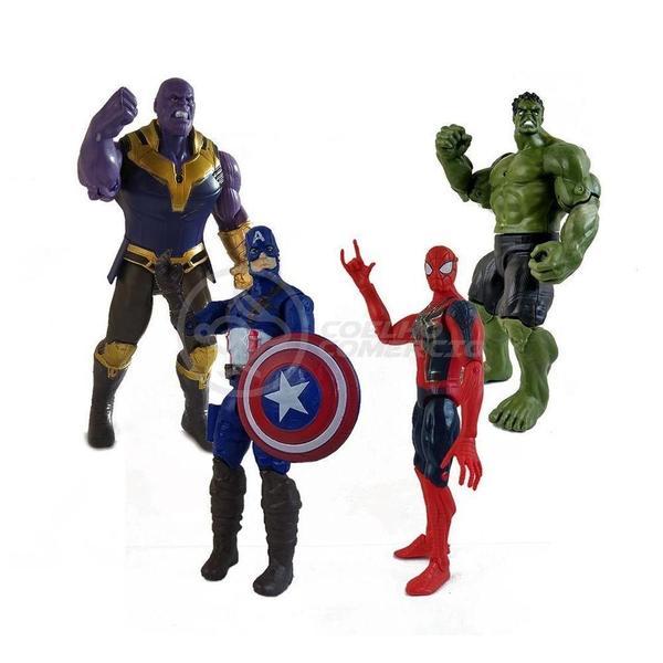 Action Vingadores Capitão America Thanos Hulk Homem Aranha - TIKTOYS Imagem de Action Vingadores Capitão America Thanos Hulk Homem Aranha