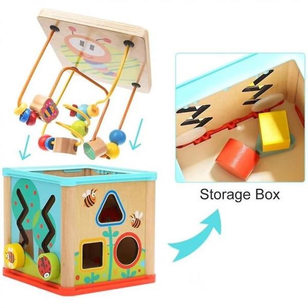 Imagem de Activity Cube Toy Wokex para menino e menina de 1 ano, madeira