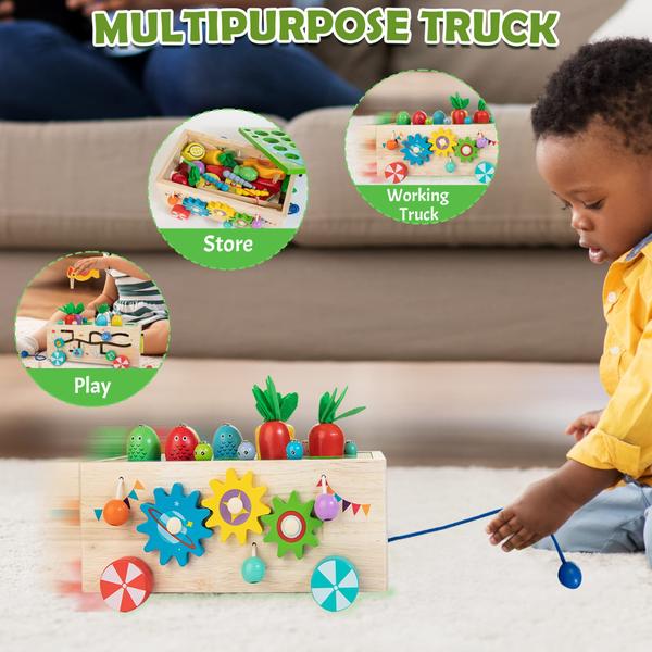 Imagem de Activity Truck Toy JUSTWOOD Montessori 8 em 1 ou mais de 1 ano