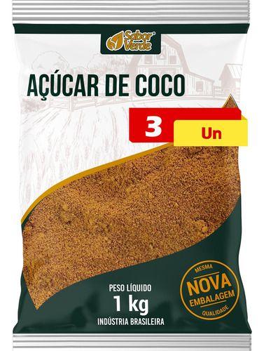 Imagem de Açúcar de Coco 3 X 1kg Sabor Verde