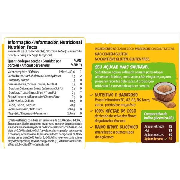 Açucar De Coco Qualicoco 100G Kit 12 Pacotes - Qaulicoco Imagem de Açucar De Coco Qualicoco 100G Kit 12 Pacotes