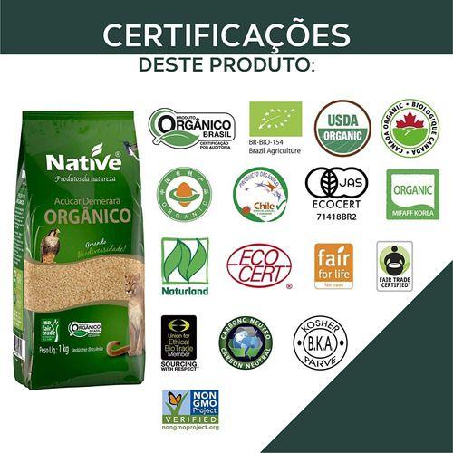 Imagem de Açúcar Orgânico Demerara Native 1kg - Kit Com 12un