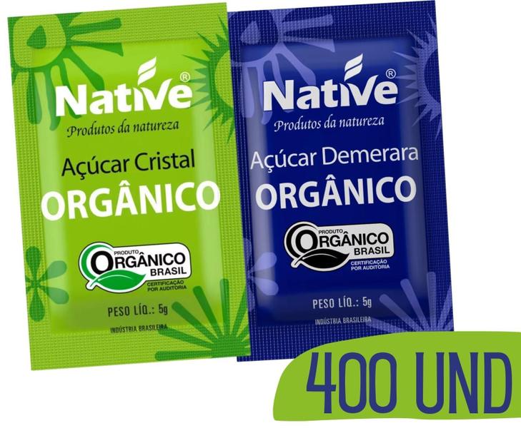 Imagem de Açucar Organico Native Demerara + Cristal - 400 Sachês