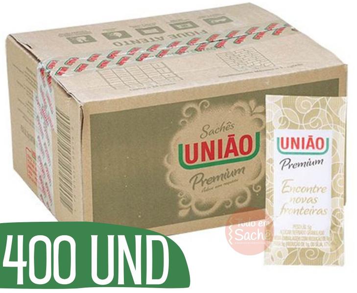 Açucar União Sachê com 5g Refinado Granulado - 400 UNIDADES Açucar União Sachê com 5g Refinado Granulado - 400 UNIDADES