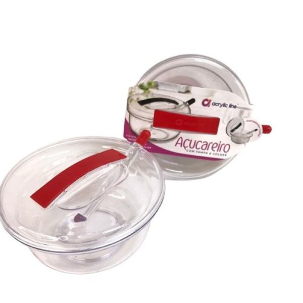 Açucareiro Acrílico 13cm Colher Integrada delicado discreto - Filó Modas Imagem de Açucareiro Acrílico 13cm Colher Integrada delicado discreto