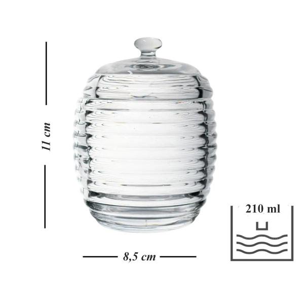 Imagem de Açucareiro De Cristal Colmeia Colher E Tampa 210Ml - Lyor