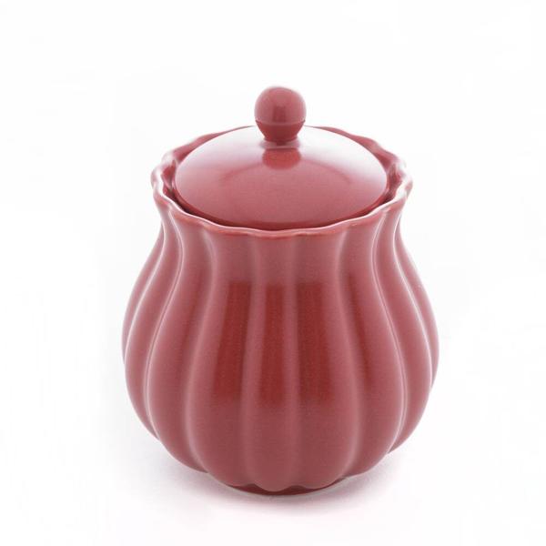 Imagem de Açucareiro de Porcelana Pétala Vermelho 10x8cm