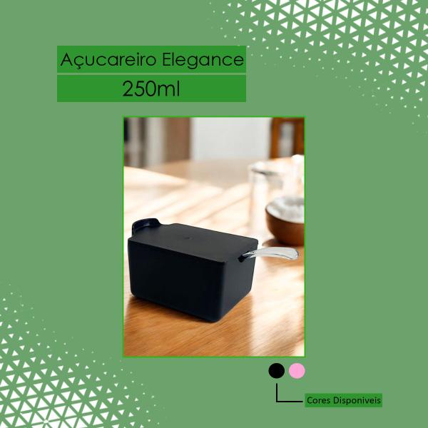 Imagem de Açucareiro Elegance 250ml Com Colher Sofisticado Porta Açucar