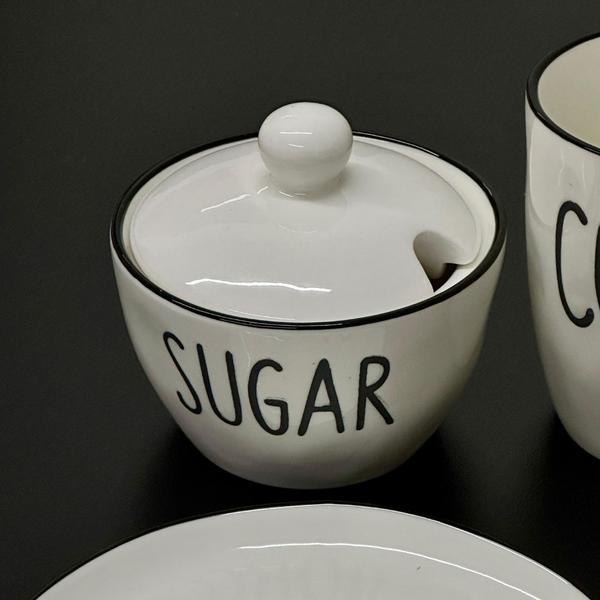 Imagem de Açucareiro em Porcelana 200ml Sugar Filete Preto - Vencedor