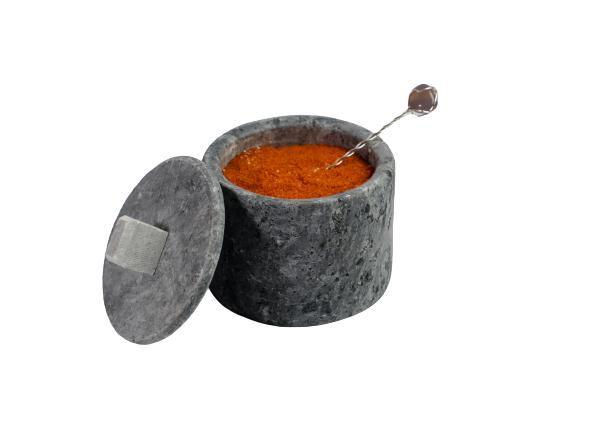 Imagem de Açucareiro Farinheira Gourmet Pedra Sabão com Colher P 7cm