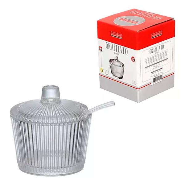 Açucareiro Graffiato Transparente em Vidro 200ml ACRO012TR - Hauskraft - ETILUX, HAUSKRAFT, WESTERN Imagem de Açucareiro Graffiato Transparente em Vidro 200ml ACRO012TR - Hauskraft