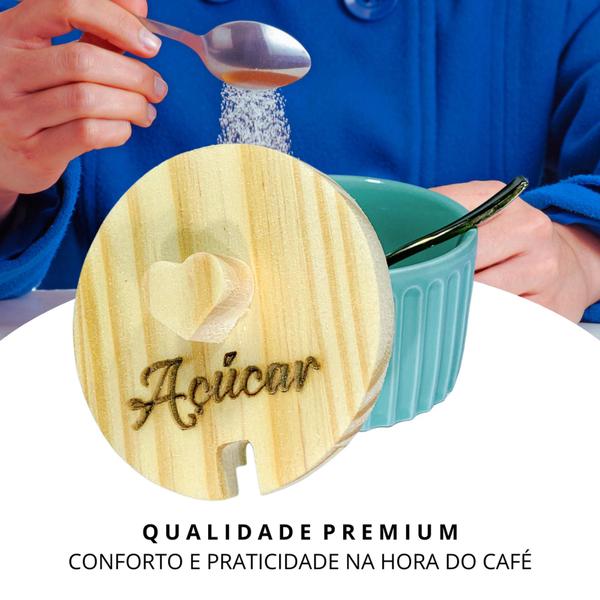 Imagem de Açucareiro Porta Açucar Porcelana Com Tampa 190ml