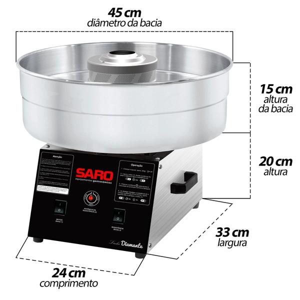 Ad Máquina De Algodão Doce 50/60 Hz Bivolt 127/220 V - Saro Imagem de Ad Máquina De Algodão Doce 50/60 Hz Bivolt 127/220 V