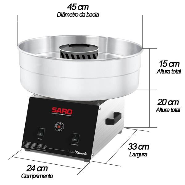 AD11 Maquina de algodao doce 127 V 50/60 HZ 127V - SARO Imagem de AD11 Maquina de algodao doce 127 V 50/60 HZ 127V