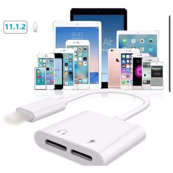 Imagem de Adaptador 2 em 1 Lightning Fone e Carregador