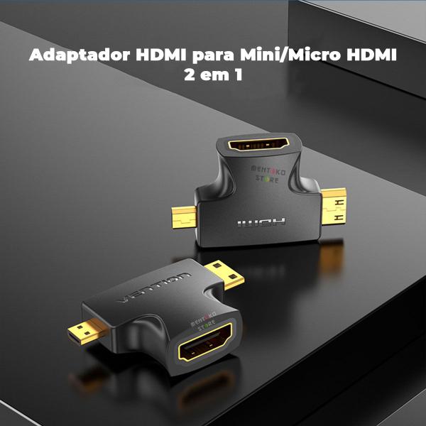 Imagem de Adaptador 2 em 1 Micro e Mini HDMI x Premium HDMI Vention