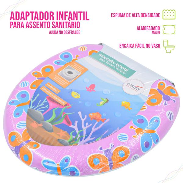 Imagem de Adaptador Assento Vaso Sanitário Almofadado Infantil Redutor Acolchoado Menino / Menina