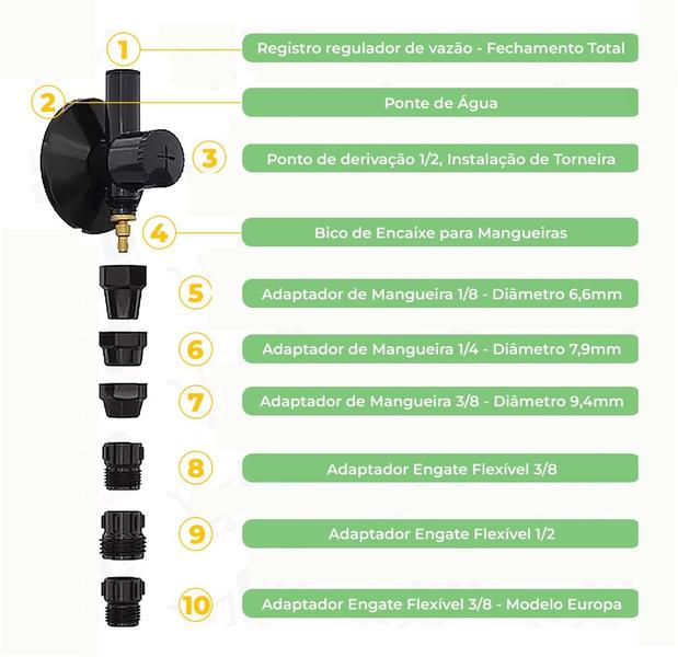 Imagem de Adaptador Bebedouro Filtro Água C/ Registro Ponto De Água Abs Cromado