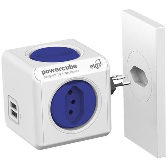 Imagem de Adaptador Benjamim Múltiplo Com USB Powercube PWC-R5 Bivolt ELG F002