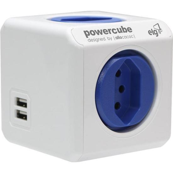 Imagem de Adaptador Benjamim Múltiplo Com USB Powercube PWC-R5 Bivolt ELG F002