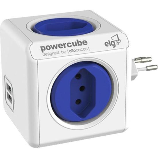 Imagem de Adaptador Benjamim Múltiplo Com USB Powercube PWC-R5 Bivolt ELG