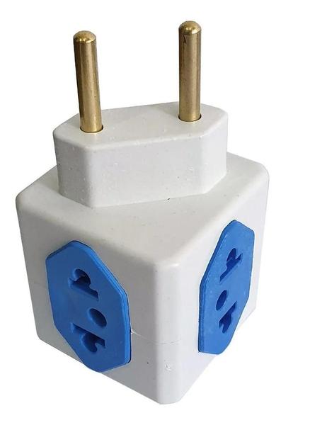 Imagem de Adaptador Benjamin Cubo 3D 3 Entradas 110V 1 220V Universal