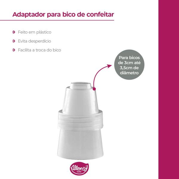 Imagem de Adaptador Bico de confeitar modelo Simples Branco Tam G 1un