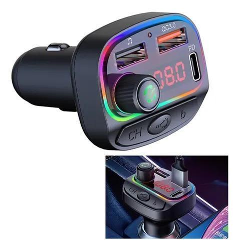 Imagem de Adaptador Bluetooth Carro Carregador Usb Transmissor Fm Nfe