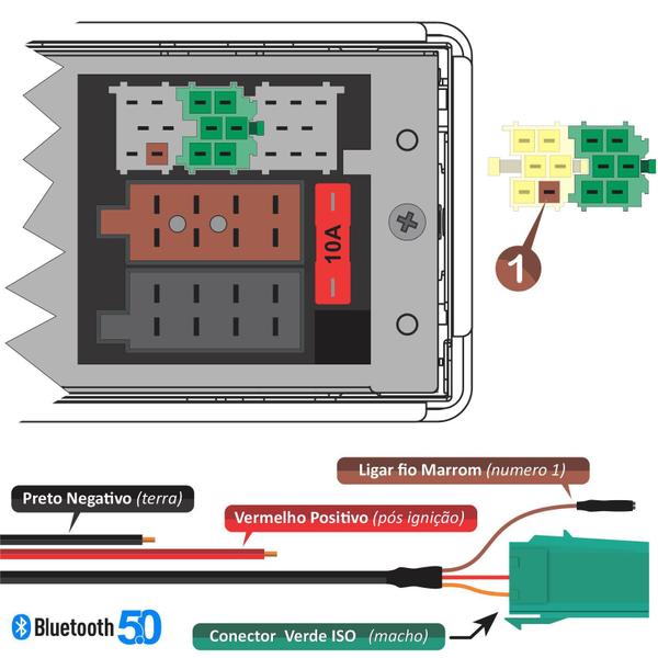 Imagem de Adaptador Bluetooth Carro Para Radio Original Fiat Bravo