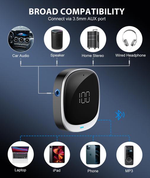 Imagem de Adaptador Bluetooth COMSOON AUX Bluetooth 5.3 para carro