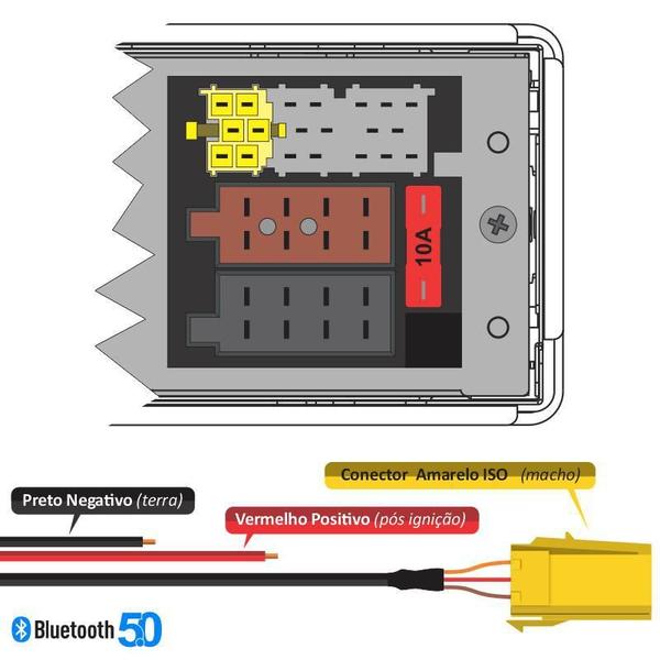 Imagem de Adaptador Bluetooth Receptor Fiat Auxiliar Rádio Original