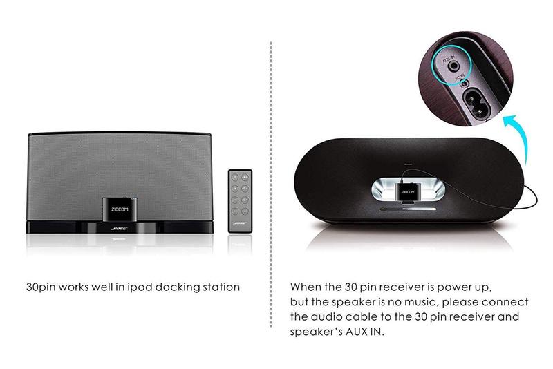 Adaptador Bluetooth ZIOCOM para Bose SoundDock - Receptor de Áudio